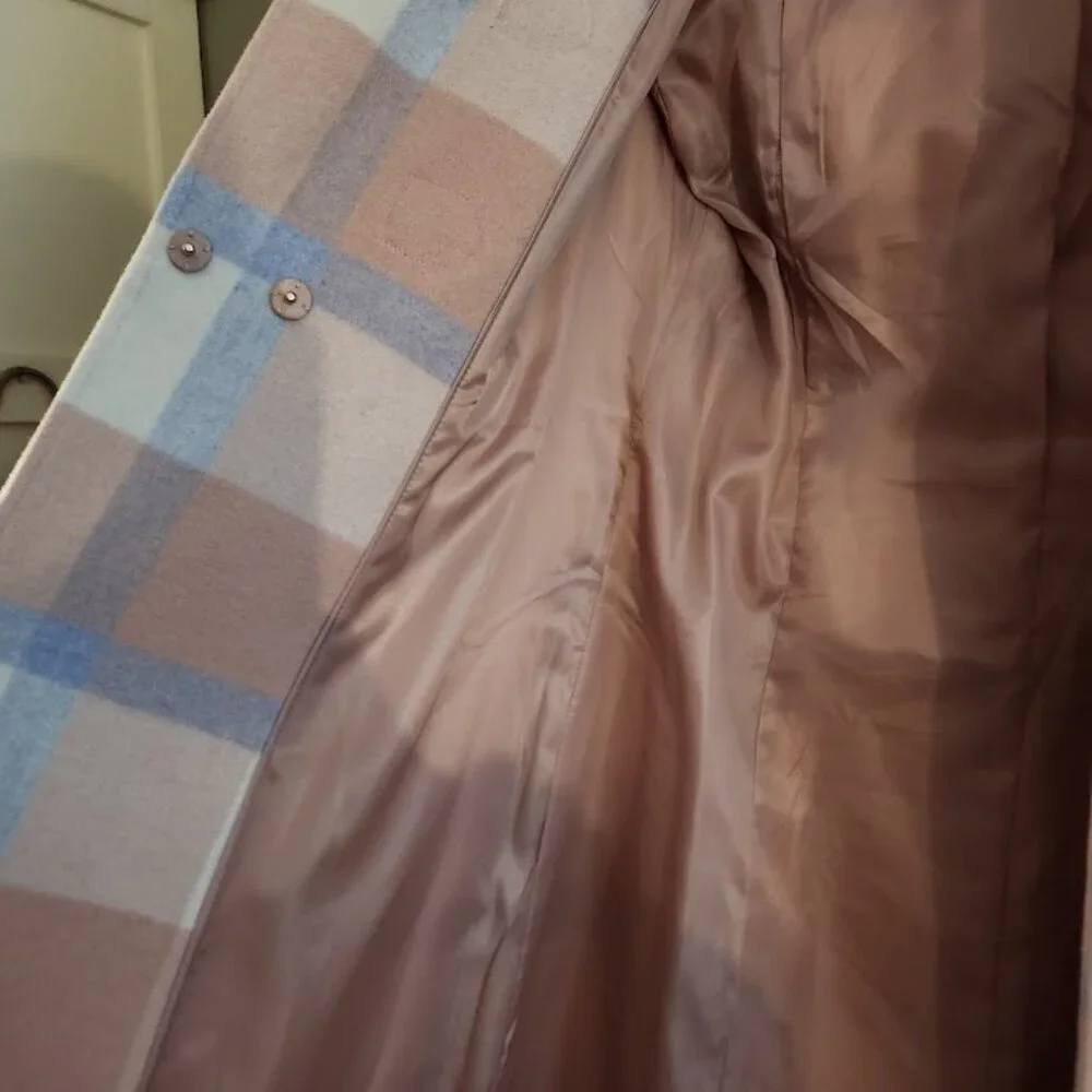 Gal Meets Glam Pink Plaid Annelise Coat - Picture 3 of 5